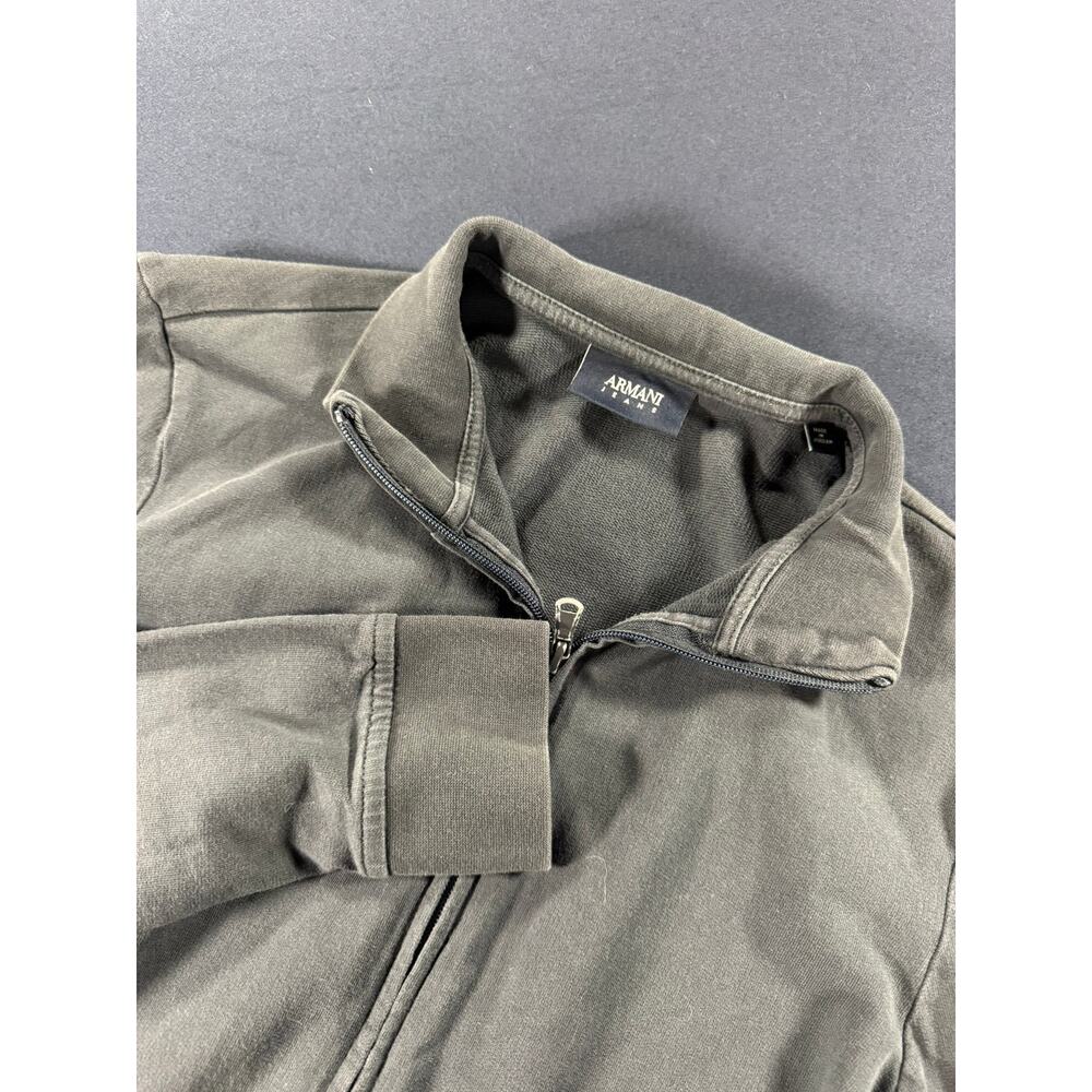 Armani Jeans Full Zip Big Logo Track Jacket Dark Grey Faded Men's Size M